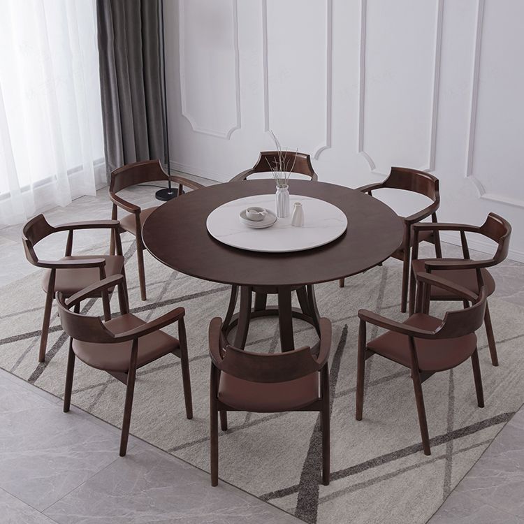 Modern Style Home Solid Wood Dining Table Round Shape Table with Single Pedestal Clearhalo ' dining_table' 'Dining Tables & Seating' 'Dining Tables' 'furn' 'furn_dining_table' 'Furniture' 'furniture_dining_table' 'Kitchen & Dining Furniture' 'kitchen&dining_furn' 'kitchen' 'kitchen_dining_table' 1200x1200_c7105f72-573d-491b-9602-803b1dc3fd0f