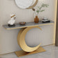 31.5" Tall Stone Console Table Glam Scratch Resistant End Table