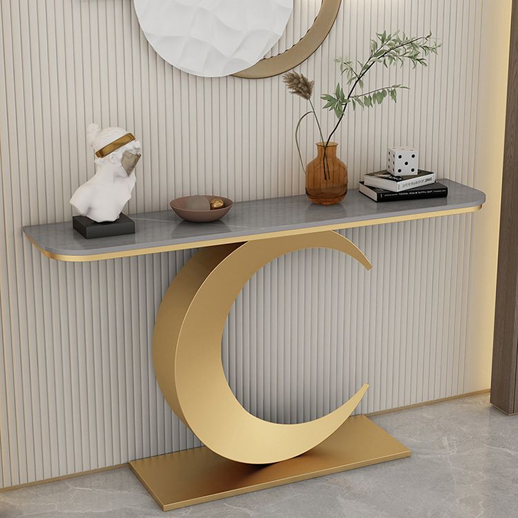 31.5" Tall Stone Console Table Glam Scratch Resistant End Table