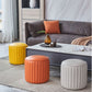 Orange Leather Solid Color Pouf Round Water Resistant Indoor Pouf Clearhalo 'furn' 'furn_ottomans_poufs' 'Furniture' 'Living Room Furniture' 'Ottomans & Poufs' 'ottomans_poufs' 1200x1200_c711aca6-9146-4bc1-887c-6e094cc3f486