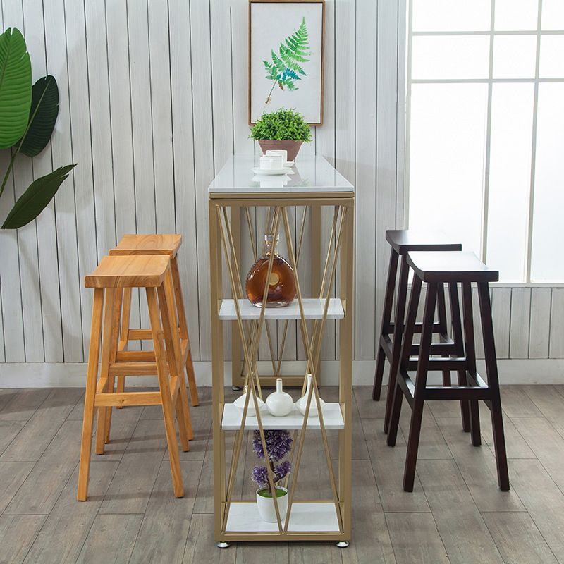 Faux Marble Bar Table Set 1/2/5 Pieces Rectangle Counter Table with Backless Stools Clearhalo 'Bar Furniture' 'furn' 'furn_home_bar_bar_sets' 'Furniture' 'Home Bars & Bar Sets' 'home_bar_bar_sets' 'Kitchen & Dining Furniture' 1200x1200_c7183358-f539-4670-b853-952e86bb3463
