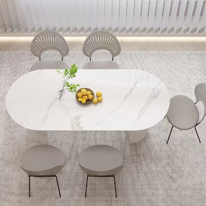 Modern Oval Dining Table Sintered Stone Dining Table for Kitchen
