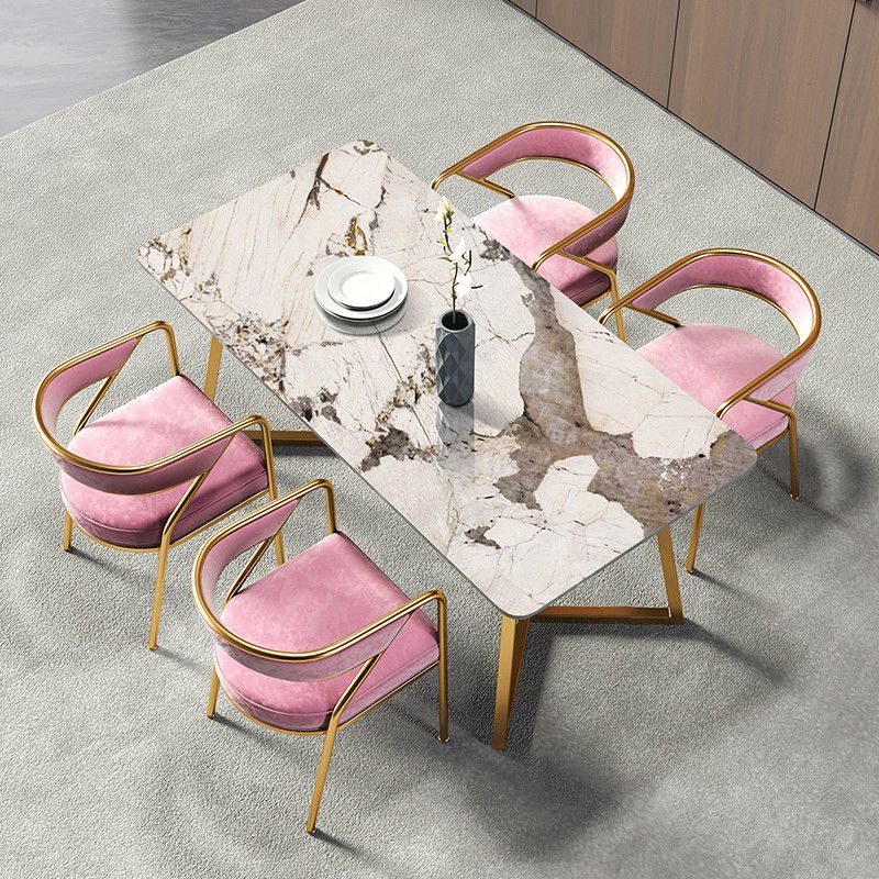Metal Traditional Luxury Rectangular Indoor Table Sintered Stone Table with Sled Base Clearhalo ' dining_table' 'Dining Tables & Seating' 'Dining Tables' 'furn' 'furn_dining_table' 'Furniture' 'furniture_dining_table' 'Kitchen & Dining Furniture' 'kitchen&dining_furn' 'kitchen' 'kitchen_dining_table' 1200x1200_c719699b-0acd-4cec-8910-59ac176da5b7