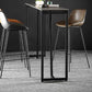 Mesa rectangular contemporánea con altura de barra, mesa de comedor interior de hierro y piedra