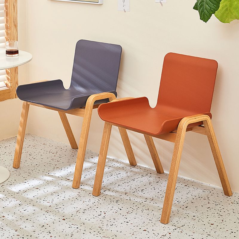 Contemporary Style Dining Chair Kitchen Armless Side Chair with Wooden Legs Clearhalo ' kitchen&dining_furn' 'Dining Chairs' 'Dining Tables & Seating' 'dining_chair' 'furn' 'furn_dining_chair' 'Furniture' 'furniture_dining_chair' 'Kitchen & Dining Furniture' 'kitchen' 1200x1200_c71a8b97-324f-48b2-a365-6ba8d8318cd8