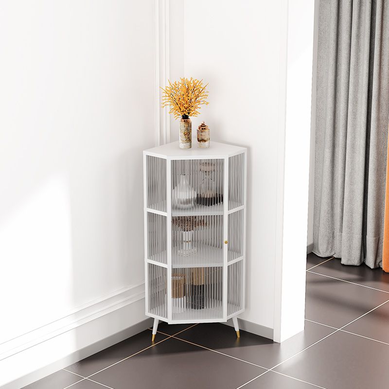 Curio Curio Curio Cabinet in metallo Porte in vetro armadio con gambe per soggiorno