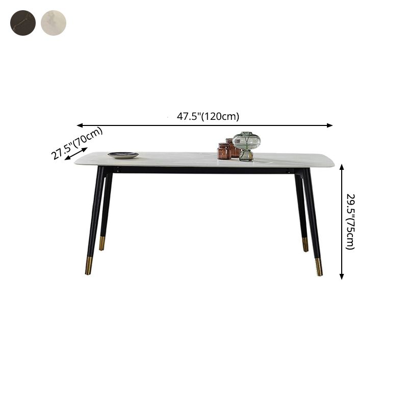 Rectangle Luxury Style Dining Table Two-Color Fixed Table with Sintered Stone Clearhalo ' dining_table' 'Dining Tables & Seating' 'Dining Tables' 'furn' 'furn_dining_table' 'Furniture' 'furniture_dining_table' 'Kitchen & Dining Furniture' 'kitchen&dining_furn' 'kitchen' 'kitchen_dining_table' 1200x1200_c71b42de-8c84-43d2-8c6b-90c8def4d544