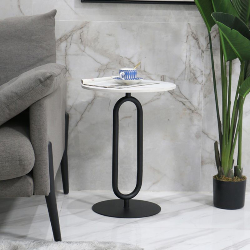 Modern Round Stone Top End Table 21.6"Tall Pedestal Side Table Clearhalo 'Coffee & Accent Tables' 'End & Side Tables' 'end_side_table' 'end_side_tables' 'furn' 'furn_end_side_tables' 'Furniture' 'furniture_end_side_table' 'Living Room Furniture' 1200x1200_c71c2d98-429e-4edf-8236-34347727796e
