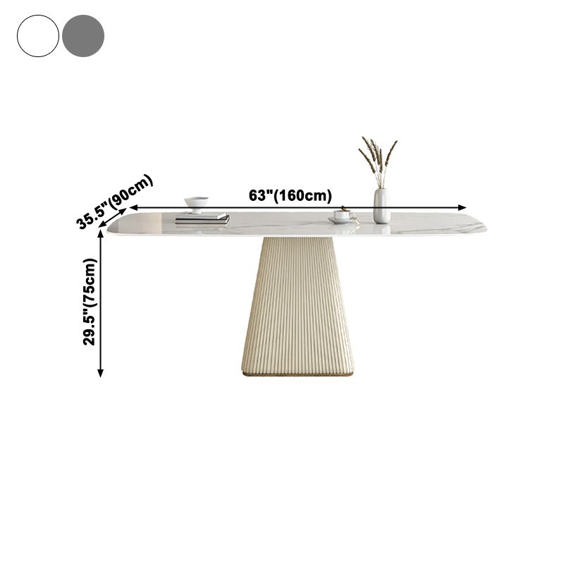 Rectangle Traditional Luxury Dining Table Sintered Stone Table with White Pedestal Base Clearhalo ' dining_table' 'Dining Tables & Seating' 'Dining Tables' 'furn' 'furn_dining_table' 'Furniture' 'furniture_dining_table' 'Kitchen & Dining Furniture' 'kitchen&dining_furn' 'kitchen' 'kitchen_dining_table' 1200x1200_c71c4fb7-6c9f-4e39-9bb0-bd752fe2e4f0