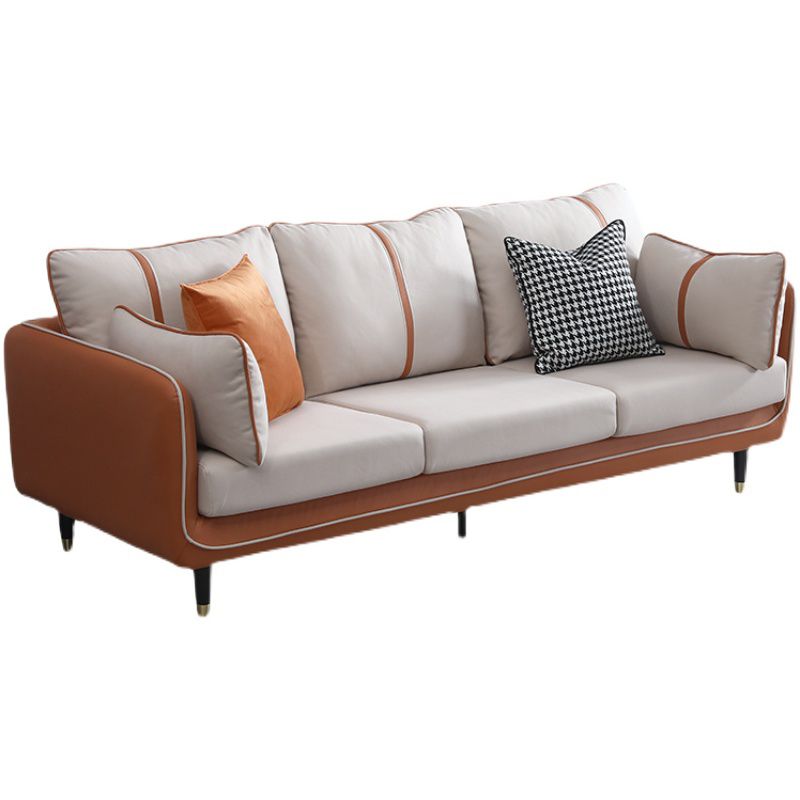 フェイクレザー85 "高タキシードアームソファ枕、リビングルーム