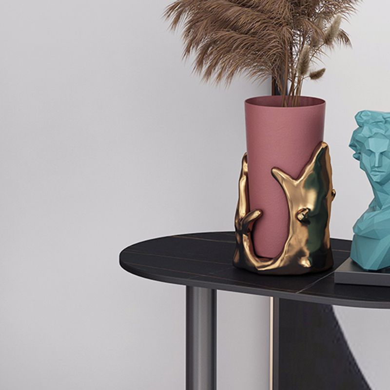 Mid-Century Modern Stone Top Side Table Elliptical Pedestal End Table Clearhalo 'Coffee & Accent Tables' 'End & Side Tables' 'end_side_table' 'Furniture' 'furniture_end_side_table' 'Living Room Furniture' 1200x1200_c71d50bb-c3d7-43dd-91d3-d85c3d29c329