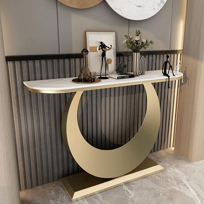 Console glam larga 11,81 pollici Tavolo da 1 tavolo di accento in pietra per sala
