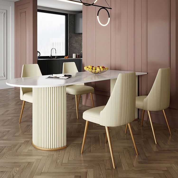 Traditional Luxury Dining Table Sintered Stone Table for Kitchen Clearhalo 'Dining Tables & Seating' 'Dining Tables' 'dining_table' 'furn' 'furn_dining_table' 'Furniture' 'Kitchen & Dining Furniture' 1200x1200_c71e5af3-690f-453d-8c29-369ec8a5f6a0