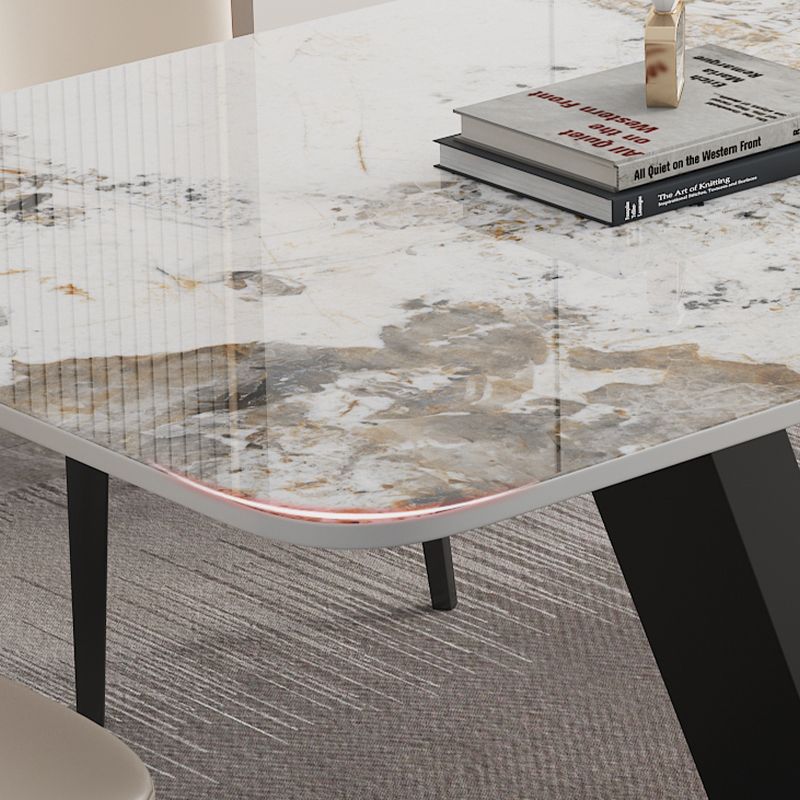 Modern 1/2/5/6 Pieces Dining Set Sintered Stone Dining Table Set with Leather Chairs Clearhalo 'Dining Room Sets' 'Dining Tables & Seating' 'dining_room_set' 'furn' 'furn_dining_room_set' 'Furniture' 'furniture_dining_room_set' 'Kitchen & Dining Furniture' 'kitchen&dining_furn' 'kitchen' 1200x1200_c71eebdb-a1b5-4669-b731-f637199f33f4