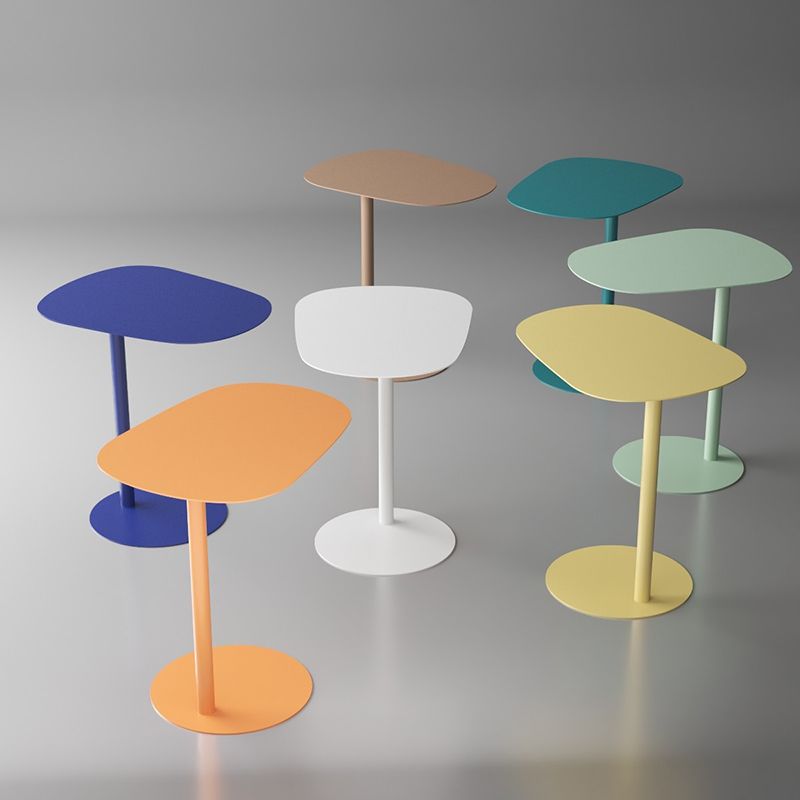 Pedestal Iron Side Table Minimalist End Table for Living Room