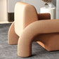 Nordic Style Fabric Armrest Cushioned Back Cushioned Arm Chair