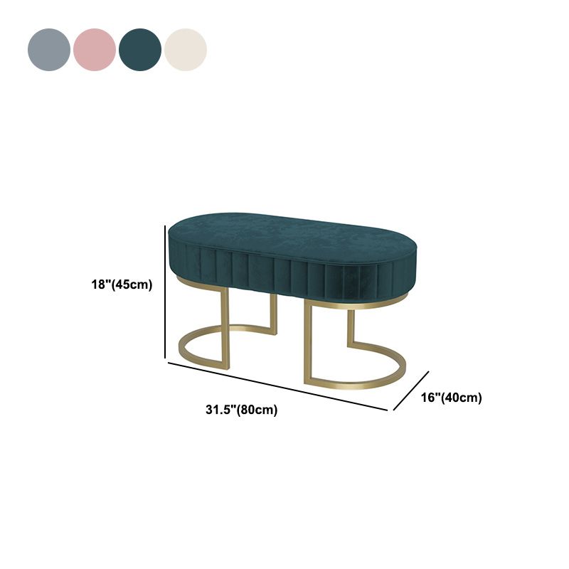 Modern Velvet Foam Bench Oval Solid Color Bench with Legs for Bedroom Clearhalo 'Benches' 'Chairs & Seating' 'furn' 'furn_benches' 'Furniture' 'Living Room Furniture' 1200x1200_c722cf14-90b4-4656-a7f9-d02f59f78c37