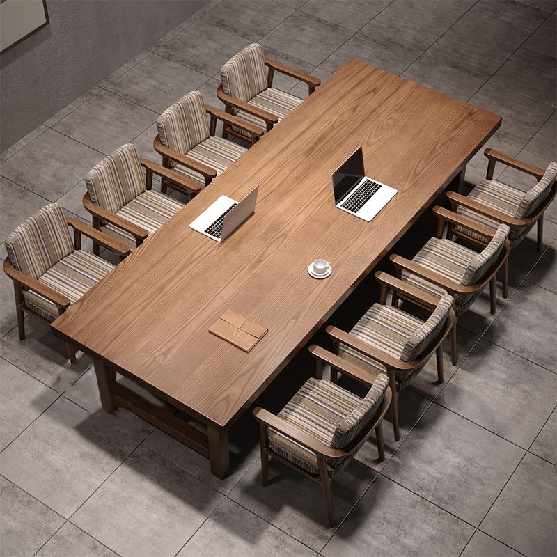 Rectangular Shaped Office Conference Table Wooden Writing Desk in Brown Clearhalo 'furn' 'furn_office_desk' 'Furniture' 'Office Desks' 'Office Furniture' 'office_desk' 1200x1200_c723577e-82df-4ec4-aa45-25a8e9a49660