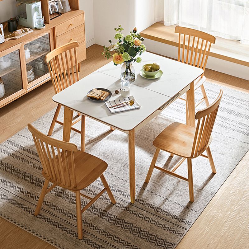 Stone Top Dinette Table with Wooden Frame Modern White Home Dining Table Clearhalo 'Dining Tables & Seating' 'Dining Tables' 'dining_table' 'furn' 'furn_dining_table' 'Furniture' 'Kitchen & Dining Furniture' 1200x1200_c723a456-fd8e-439d-904e-9aec78271773
