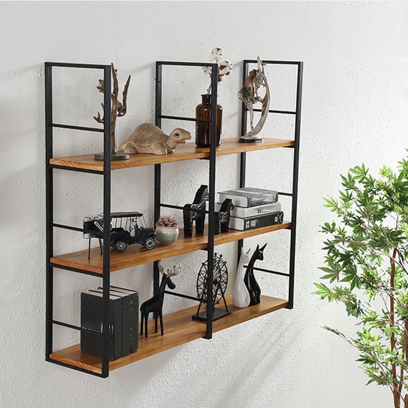 Wall Unit Industrial Bookshelf with Iron Frame Pine Wood Bookshelf Clearhalo 'Bookcases' 'furn' 'furn_bookcases' 'Furniture' 'furniture_bookcases' 'kitchen' 'kitchen_bookcases' 'Living Room Furniture' 'Office Furniture' 1200x1200_c7249f55-6502-48a4-9f7c-7baf7e1abc40