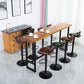 Industrial Style Pub Dining Set 1/2/5/9 Pcs Rectangular Solid Wood Pub Set for Home