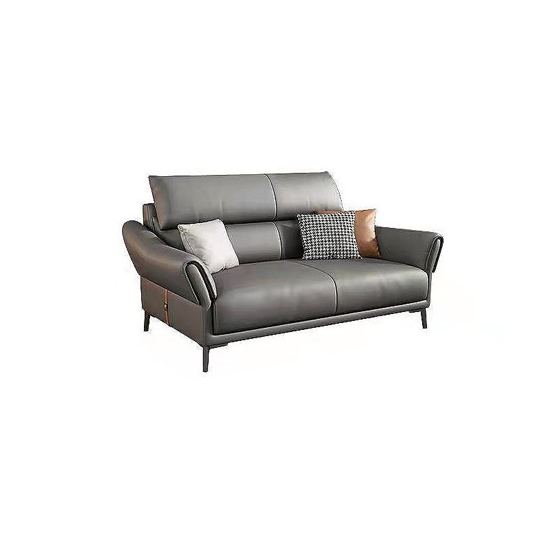 Faux leather High Back Square Arm Sofa and Sectional with Stain-Resistant Clearhalo 'furn' 'furn_sectionals' 'Furniture' 'furniture_sectionals' 'kitchen' 'kitchen_sectionals' 'Living Room Furniture' 'Sectionals' 1200x1200_c72aa1b0-bb18-41c9-a8c9-704a5550b0d5