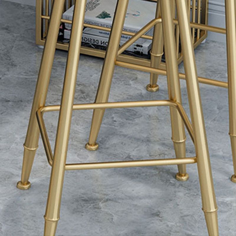 Contemporary Style Velvet Counter Stool Round Low Back Bar Stool with Metal Legs Clearhalo 'Bar Furniture' 'Bar Stools' 'bar_stools' 'furn' 'furn_bar_stools' 'Furniture' 'Kitchen & Dining Furniture' 1200x1200_c72be754-f1eb-457e-9ad4-a02be4f740f6