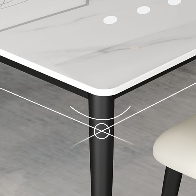 Industrial White Table for Restaurant Rectangle Dining Table with Metal 4 Legs Clearhalo 'Dining Tables & Seating' 'Dining Tables' 'dining_table' 'furn' 'furn_dining_table' 'Furniture' 'furniture_dining_table' 'Kitchen & Dining Furniture' 'kitchen' 'kitchen_dining_table' 1200x1200_c72cec40-1098-485f-9f99-b74dfe2504b7
