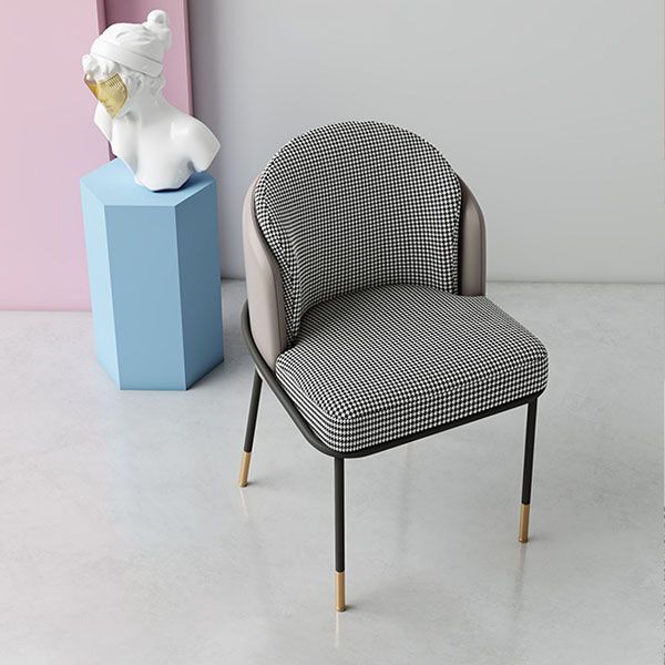 Sedia da pranzo glam in metallo a braccioless sedie imbottite per uso del ristorante