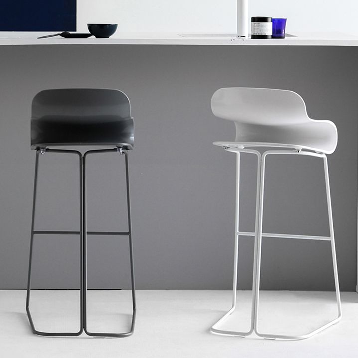 Backrest Armless Counter Stool Modern Iron Bar Stool with Plastic Cushion Clearhalo 'Bar Furniture' 'Bar Stools' 'bar_stools' 'furn' 'furn_bar_stools' 'Furniture' 'Kitchen & Dining Furniture' 1200x1200_c72f6526-2f73-44c3-a10d-d24781312a47