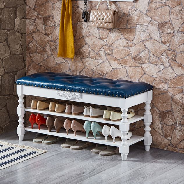 Rubberwood Cushioned Upholstered Seating Bench with Legs Entryway Bench with Storage Clearhalo 'Benches' 'Chairs & Seating' 'furn' 'furn_benches' 'Furniture' 'Living Room Furniture' 1200x1200_c72fc9fa-6657-48b9-81ce-dd09182e857b