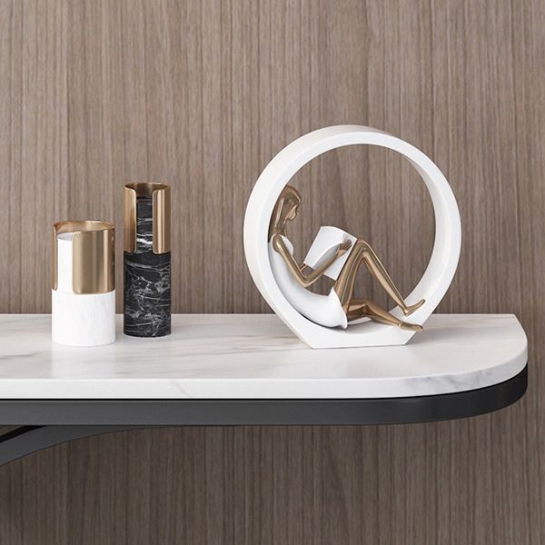 Table de consola de media luna glamera mesa de sofá de consola de hierro para hall