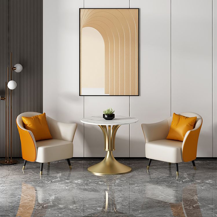 Metal Traditional Luxury Round Table Sintered Stone Indoor Table with Tulip Base Clearhalo 'Dining Tables & Seating' 'Dining Tables' 'dining_table' 'furn' 'furn_dining_table' 'Furniture' 'furniture_dining_table' 'Kitchen & Dining Furniture' 'kitchen' 'kitchen_dining_table' 1200x1200_c73155b9-85d9-479a-a3fa-68f82acb821e