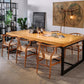Industrial Rectangle Dining Room Table Natural Solid Wood Trestle Base Dining Table Clearhalo 'Dining Tables & Seating' 'Dining Tables' 'dining_table' 'furn' 'furn_dining_table' 'Furniture' 'furniture_dining_table' 'Kitchen & Dining Furniture' 1200x1200_c733ea48-9cac-463b-b45e-120e5cb132de