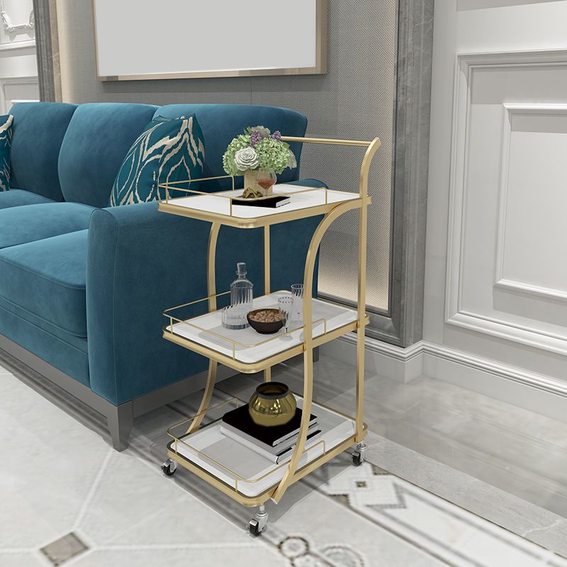 Contemporary Prep Table Rolling Rectangle Metal Prep Table for Kitchen Clearhalo 'furn' 'furn_kitchen_islands_carts' 'Furniture' 'Kitchen & Dining Furniture' 'Kitchen Islands & Carts' 'kitchen_islands_carts' 1200x1200_c7361cc2-6980-4335-bfe8-16f43220e350