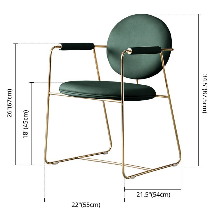 Scandinavian Kitchen Dining Arm Chair Metal Opening Back Dining Arm Chair Clearhalo ' kitchen&dining_furn' 'Dining Chairs' 'Dining Tables & Seating' 'dining_chair' 'Furniture' 'furniture_dining_chair' 'Kitchen & Dining Furniture' 'kitchen' 1200x1200_c737083c-3cc1-4a3d-9289-7b004cdce739