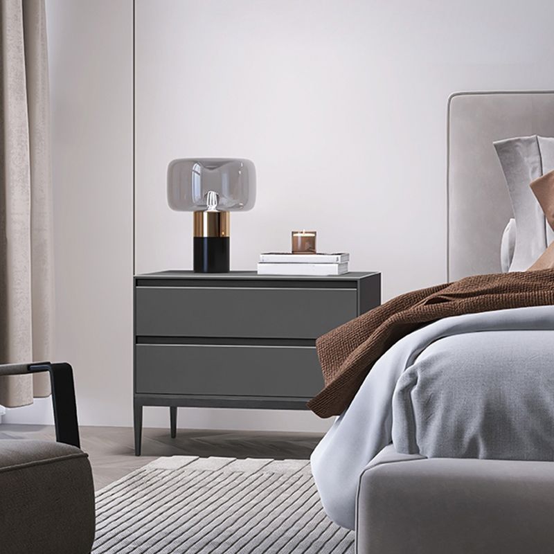 Table de nuit en bois armoire au chevet contemporain avec 2 tiroirs