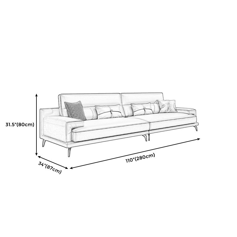 Guida pelle stazionaria resistente al soggiorno divano grigio