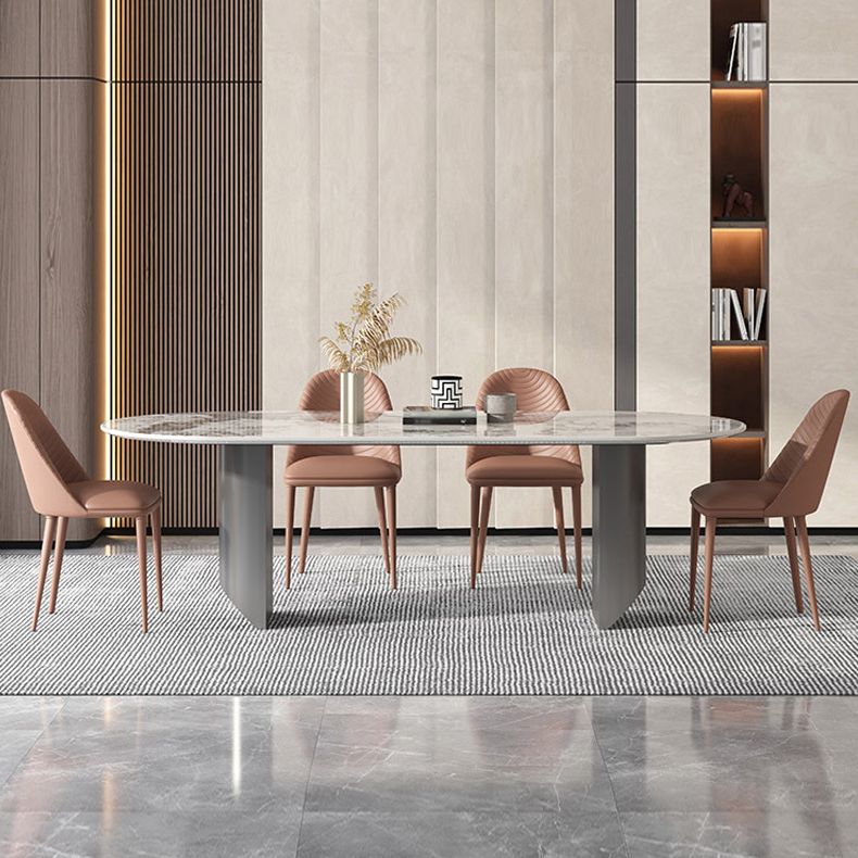 Minimalist Design 1/4/5/7 Pieces Furniture Oval Sintered Stone Top Dining Room Table Set Clearhalo 'Dining Room Sets' 'Dining Tables & Seating' 'dining_room_set' 'furn' 'furn_dining_room_set' 'Furniture' 'furniture_dining_room_set' 'Kitchen & Dining Furniture' 'kitchen&dining_furn' 'kitchen' 1200x1200_c739c608-9fa7-45bb-9244-cc636e96c47c