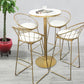 White Glam Style Ropund Table in Iron and Wood Table Milk Tea Shop Bar Table Clearhalo 'Bar Furniture' 'Bar Tables' 'bar_tables' 'furn' 'furn_bar_tables' 'Furniture' 'furniture_bar_tables' 'Kitchen & Dining Furniture' 1200x1200_c73a8077-a9b9-495e-a2bc-6f3079d60f47