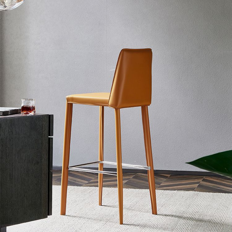 Modern Bar Stool Leather Backrest Counter Stool for Living Room Clearhalo 'Bar Furniture' 'Bar Stools' 'bar_stools' 'furn' 'furn_bar_stools' 'Furniture' 'Kitchen & Dining Furniture' 1200x1200_c73c71d5-c397-4cb9-8e8a-244694c1988b