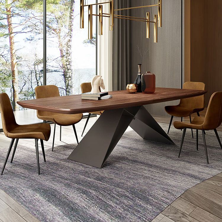 Industrial Dining Table Rectangle Wooden Top Dinner Table for Dining Room Clearhalo 'Dining Tables & Seating' 'Dining Tables' 'dining_table' 'furn' 'furn_dining_table' 'Furniture' 'Kitchen & Dining Furniture' 1200x1200_c74184bc-56d0-479c-bf84-f8294e806869