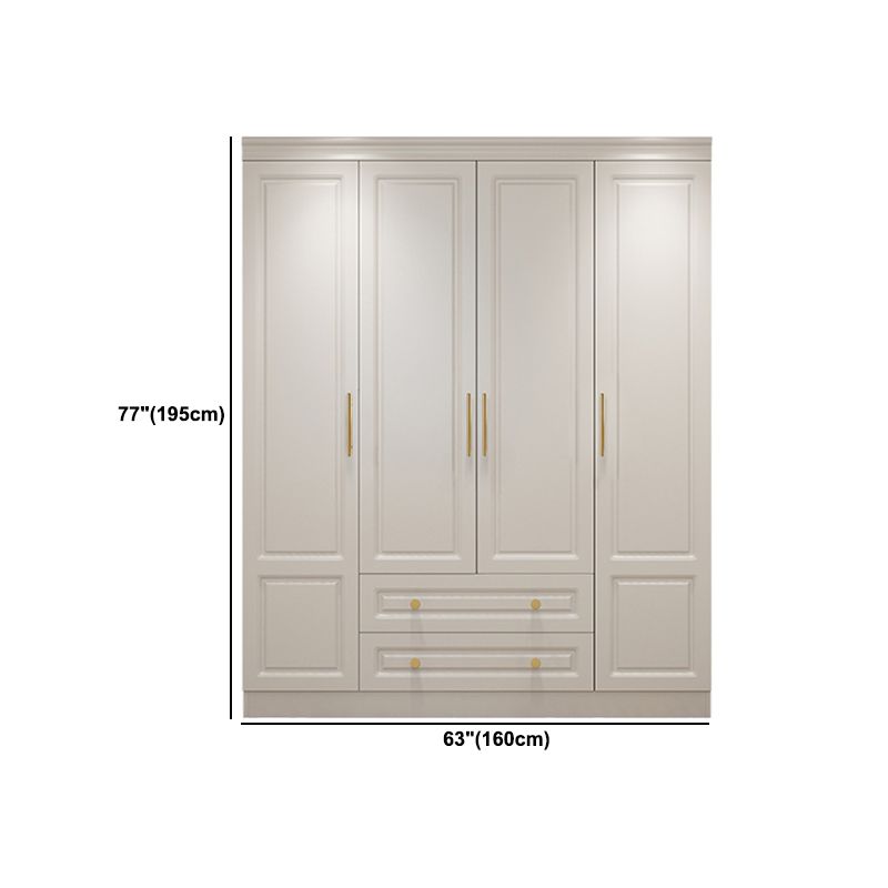 Hinged White Wardrobe Armoire Engineered Wood Wardrobe Closet Clearhalo 'Armoires & Wardrobes' 'armoires_wardrobes' 'Bedroom Furniture' 'furn' 'furn_armoires_wardrobes' 'Furniture' 1200x1200_c741afba-0eff-4e9d-ac3c-da5f89fb99d4