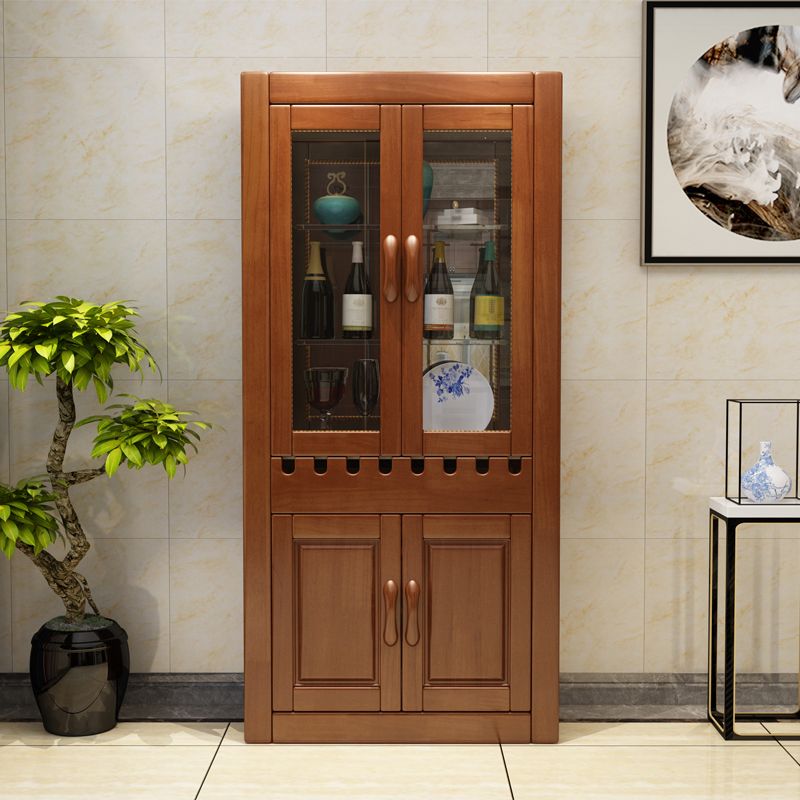 Mid-Century Modern Floor Solid Wood Wine Bottle & Glass Rack Clearhalo 'furn' 'furn_wine_racks' 'Furniture' 'Kitchen & Dining Furniture' 'Wine Racks' 'wine_racks' 1200x1200_c741d574-3f63-4a13-b006-0e654daab6b1