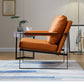 Arms Included Arm Chair Metal Frame Chair with Pillow Back for Living Room, 28.34" Wide Clearhalo 'Accent Chairs' 'accent_chairs' 'Chairs & Seating' 'furn' 'furn_accent_chairs' 'Furniture' 'Living Room Furniture' 1200x1200_c7421be5-c809-4e9d-ad0c-de0768050ffb