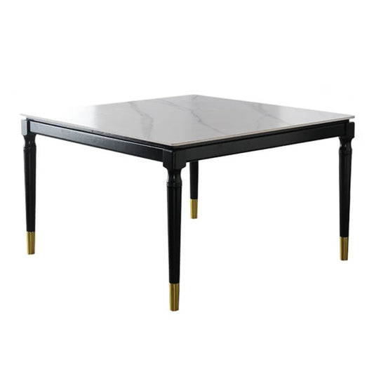 Industrial Sintered Stone Standard Dining Table Square Shape Kitchen Dining Table with 4 Legs Base