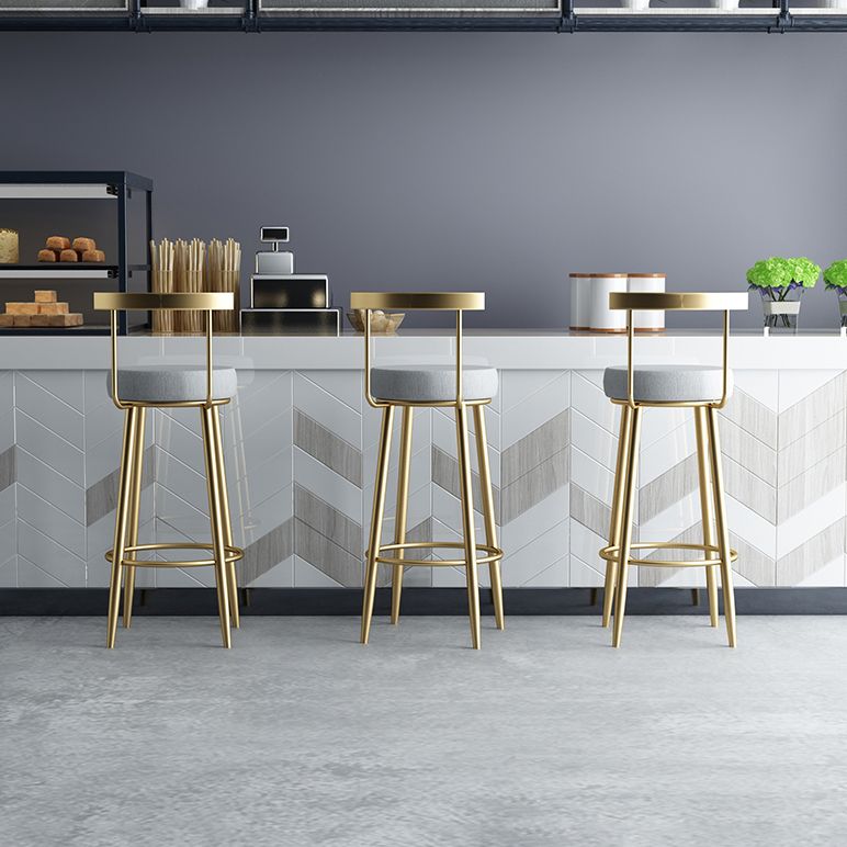 Glam Metal Barstool Fabric Cushion in Matte Finish for Indoor