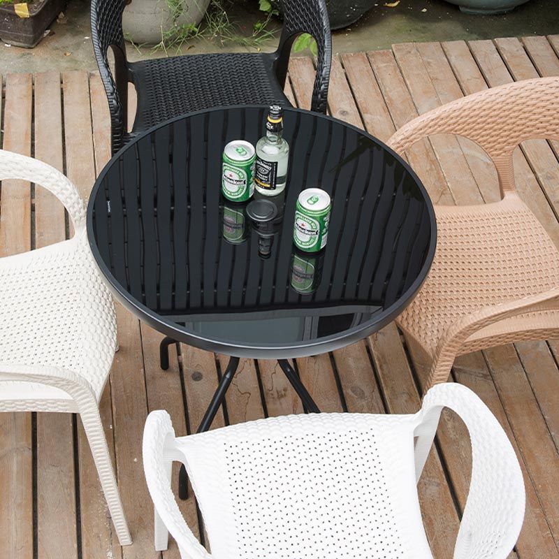 Moderne buitenetstoel open rug plastic eetgelegenheid fauteuil