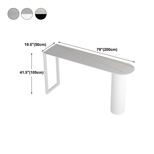 Contemporary Bar Table Stone Pub Table with Iron Base for Dining Room Clearhalo 'Bar Furniture' 'Bar Tables' 'bar_tables' 'furn' 'furn_bar_tables' 'Furniture' 'furniture_bar_tables' 'Kitchen & Dining Furniture' 1200x1200_c7452924-ebb4-4e9b-8d92-240914b44664