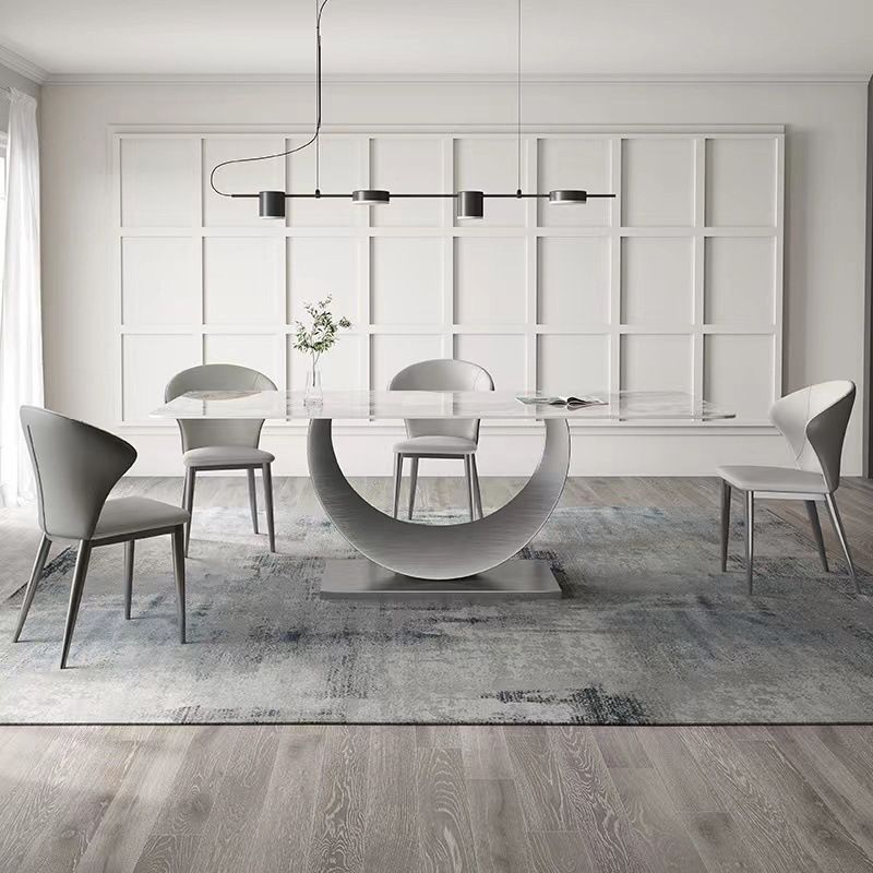 Contemporary Sintered Stone Table Set 1/3/4/5/7 Pieces Dining Set for Dining Areas Clearhalo 'Dining Room Sets' 'Dining Tables & Seating' 'dining_room_set' 'furn' 'furn_dining_room_set' 'Furniture' 'Kitchen & Dining Furniture' 1200x1200_c746b386-660f-4b45-80b1-2308b41588b6